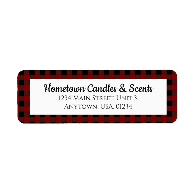 Red and Black Buffalo Plaid Rustic Business (Front)
