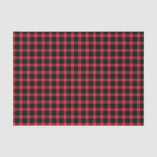Red And Black Buffalo Plaid Tissue Paper
