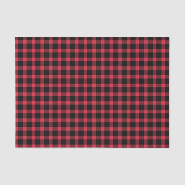 Red And Black Buffalo Plaid Tissue Paper (Front)