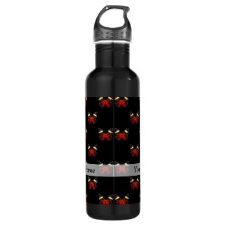 Red and black butterfly pattern 710 ml water bottle