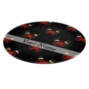 Red and black butterfly pattern cutting board