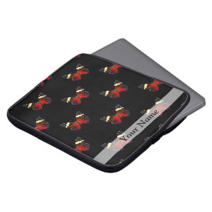 Red and black butterfly pattern laptop sleeve