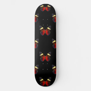 Red and black butterfly pattern skateboard