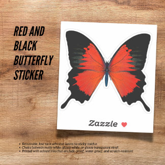 Red and Black Butterfly Sticker