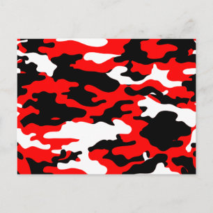 Red and Black Camo Postcard