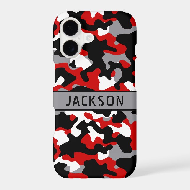 Red and Black Camouflage Personalized  (Back)