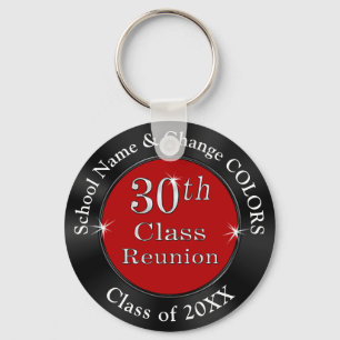 Red and Black Cheap 30th Class Reunion Keychains