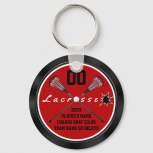 Red and Black, Cheap, Lacrosse Party Favours Keychain