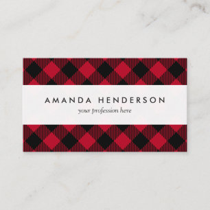 Red And Black Check Buffalo Plaid Pattern Business Card