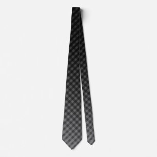 Red and black checkered pattern gradient neck tie