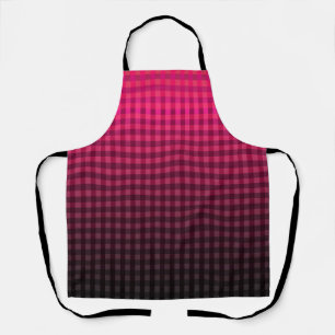 Red and black chequered pattern gradient apron
