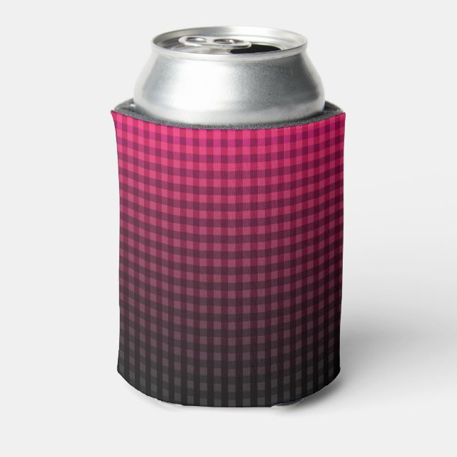 Red and black chequered pattern gradient can cooler (Can Back)