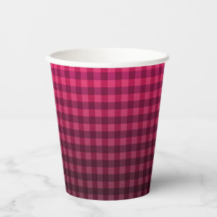 Red and black chequered pattern gradient paper cups