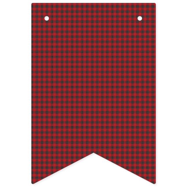 Red and Black Chequered Plaid. Bunting Flags (First Flag)