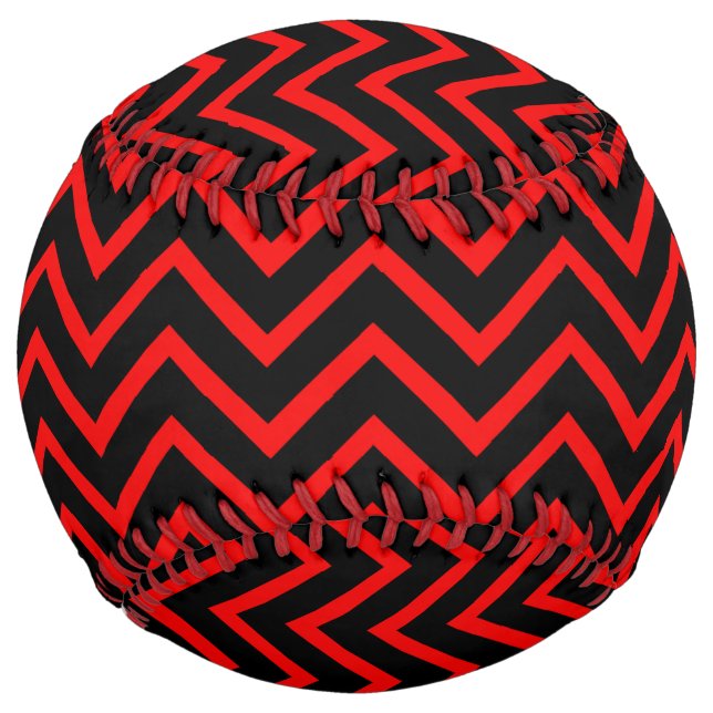 Red and Black Chevron Softball (Front)