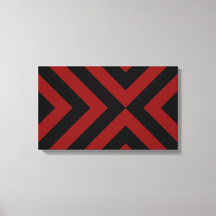 Red and Black Chevrons Canvas Print