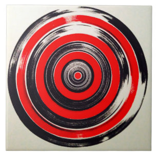 red and black circles tile