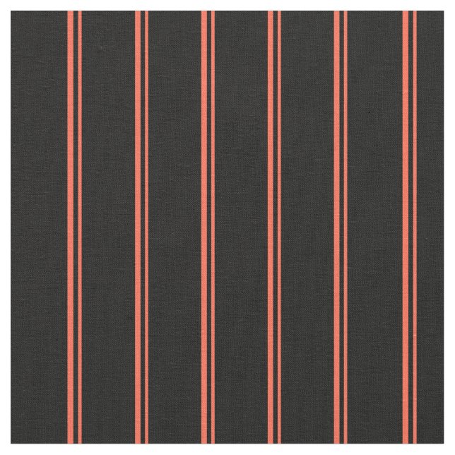 Red and Black Coloured Stripes Pattern Fabric (Close Up)