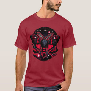 Red and Black Cosmic Moth - Celestial Mystical T-Shirt
