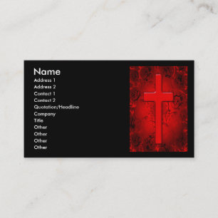 RED AND BLACK CROSS BUSINESS CARDS