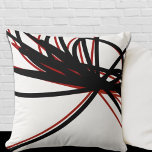Red and Black Curved Abstract Ribbon Design Throw Pillow<br><div class="desc">Add a pop of bold colour to your decor with this stunning throw pillow featuring a vibrant red and black curved abstract ribbon design on a plain white background. The unique design adds a touch of contemporary style to any room in your home, while the premium quality materials ensure long-lasting...</div>