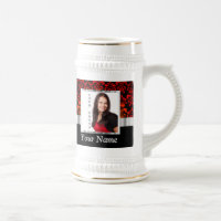 Red and black damask photo template