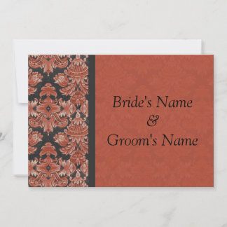 Red and Black Damask Wedding Invitation