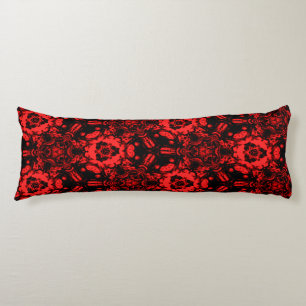 Red and Black Deep Bloom Body Pillow