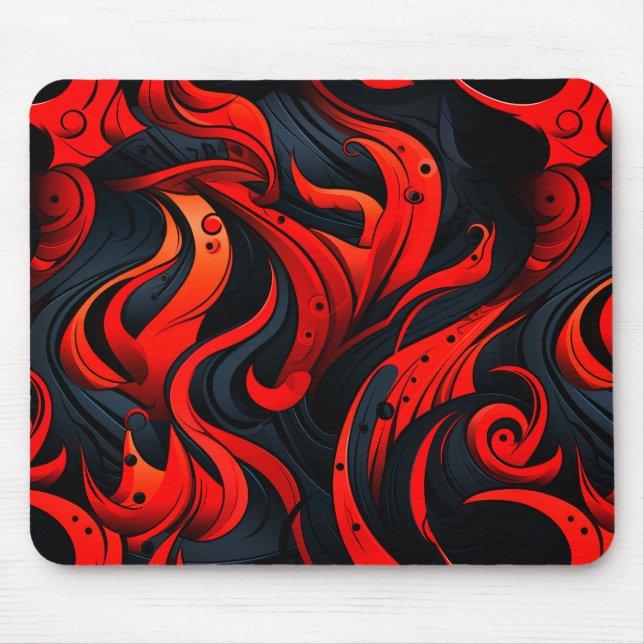 Red and Black Design Mouse Pad (Front)