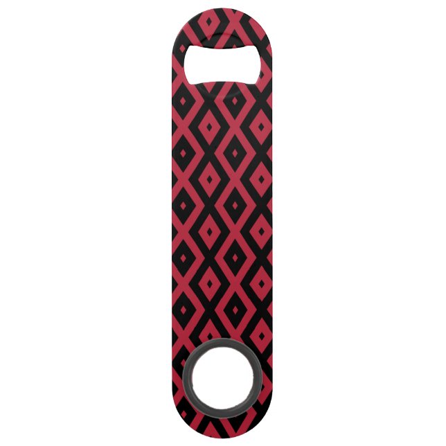 Red and black diamond pattern bar key (Front)