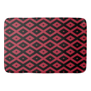 Red and black diamond pattern bath mat