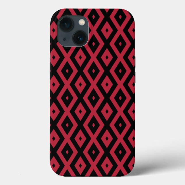 Red and black diamond pattern Case-Mate iPhone cas Case-Mate iPhone Case (Back)