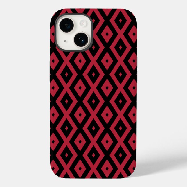 Red and black diamond pattern Case-Mate iPhone case (Back)