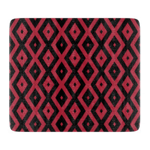 Red and black diamond pattern cutting board