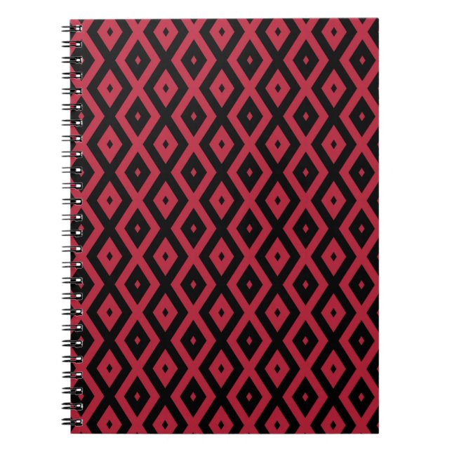 Red and black diamond pattern notebook (Front)