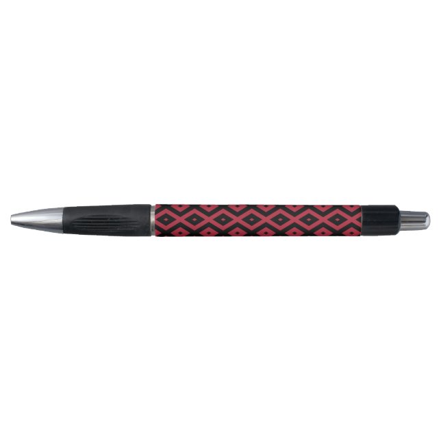 Red and black diamond pattern pen (Front)