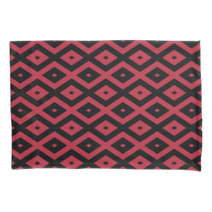 Red and black diamond pattern pillowcase