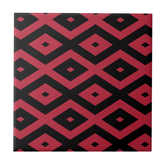 Red and black diamond pattern tile (Front)