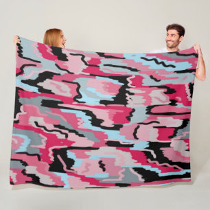 Red and Black Digital Print  Fleece Blanket