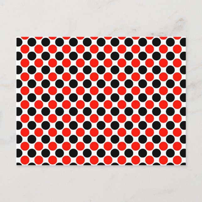 Red and Black Dots Postcard (Front)