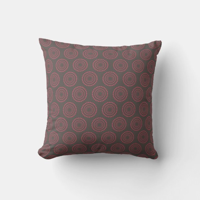 Red and Black Dotted Circles MOJO Pillow (Front)