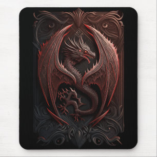 Red and Black Dragon Mouse pad