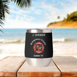 Red and Black Fire Department Logo Personalized