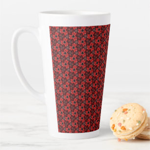 Red and Black Floral Show Latte Mug