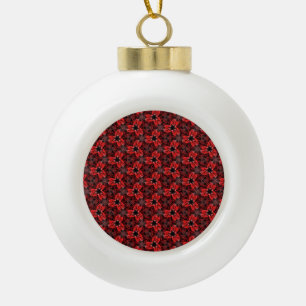 Red and Black Floral Show Snowflake Decoration