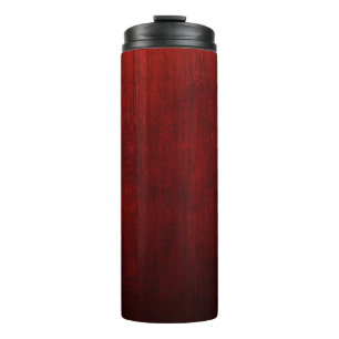 Red and black floral textile thermal tumbler