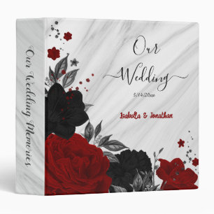 red and black floral wedding photo album binder