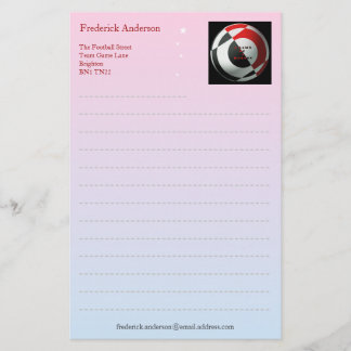 Red and Black Football Stationery