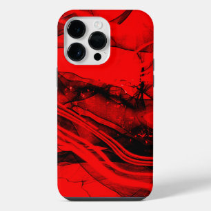 Red and Black fractal abstract art iPhone 14 Pro Max Case