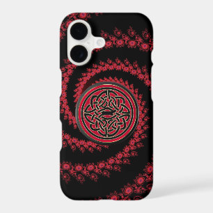 Red and Black Fractal with Celtic Knot